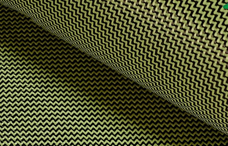 China Factory Colorful Jacquard Yellow W-Shape Carbon Aramid Hybrid Cloth Fabrics