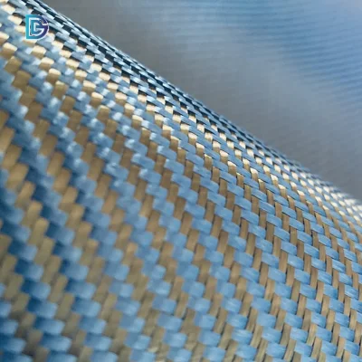중국 공장 일반 직조 블루 일반 능 직물 200GSM 3K 1500d 컬러 탄소 아라미드 직물 자동차 사용