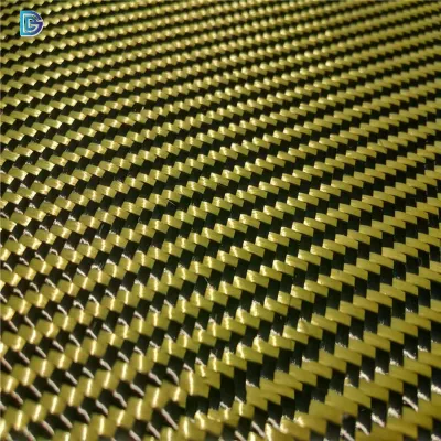중국 공장 케블라 섬유 2 능직 3K 210g 1m 폭 주황색 탄소 및 아라미드 정사각형 직조로 100% 안전